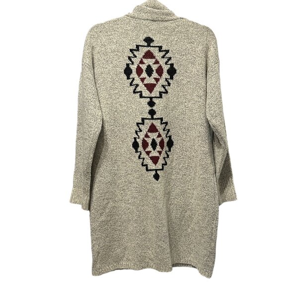 Debut size M beige southwest print pockets long sleeve open cardigan tag missing - Picture 3 of 6